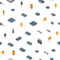 Electronic Microchip Components Seamless Pattern vector image