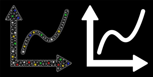flare mesh network chart icon with spots vector image
