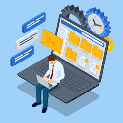 Isometric Database Concept - Business Data vector image