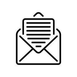 line icon design of basic open email or read vector image