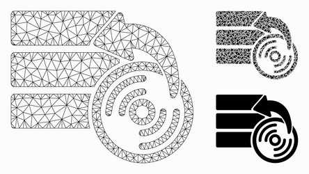 restore database mesh wire frame model vector image