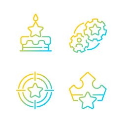 Rewarding loyal customers gradient linear icons vector