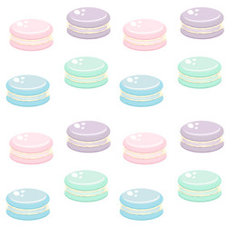 seamless pattern with colorful macaroon cookies vector image