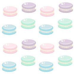 Seamless pattern with colorful macaroon cookies vector