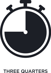 three quarters isolated icon simple element from vector image