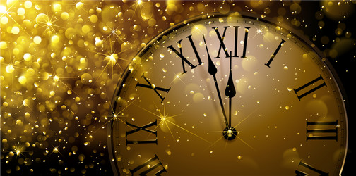 New year s eve 2019 old clock Royalty Free Vector Image