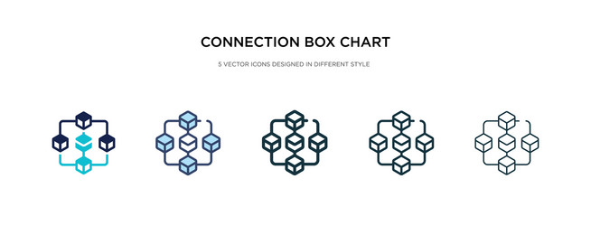 connection box chart icon in different style two vector image