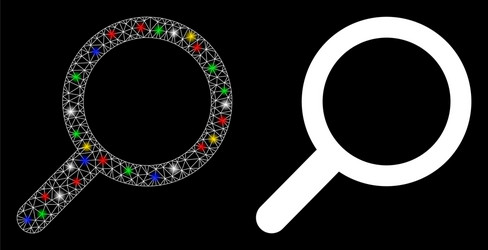 flare mesh network find icon with spots vector image
