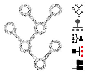 Hatch mosaic binary tree icon vector