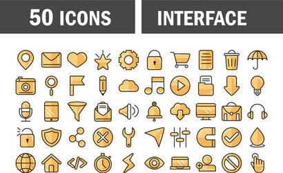 Interface internet web technology digital icons vector