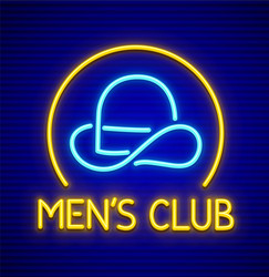 Male club for gentlemen neon vector