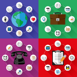 set of web and business concepts vector image