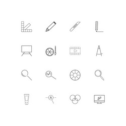 creative process and design simple linear icons vector image