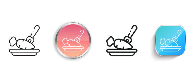 eating icon thin linear regular and button style vector image