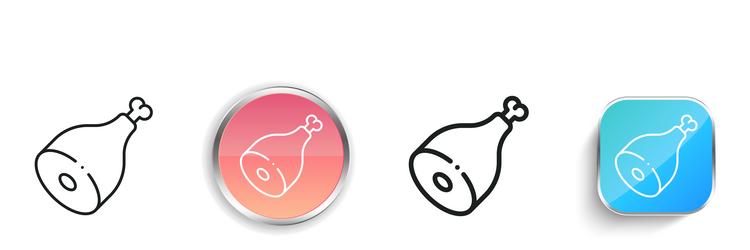 food icon thin linear regular and button style vector image