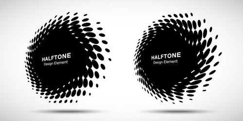 halftone circle perspective frame abstract dots vector