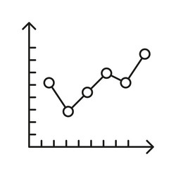 line graph chart icon data analysis business vector image