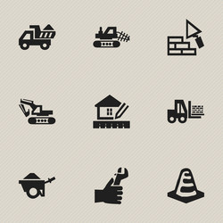 set of 9 editable structure icons includes vector image