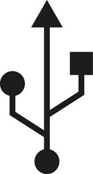 Usb icon transfer and connection data symbol vector