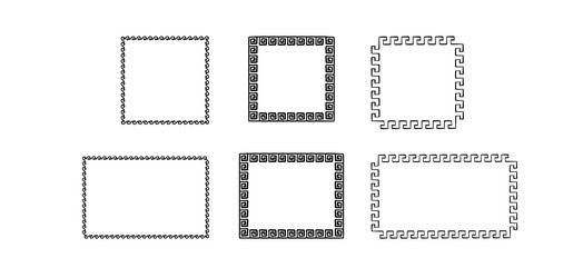 black rectangle frames with meander pattern vector image