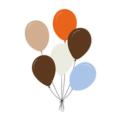 bundle of colorful balloons with strings floating vector image