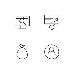 commerce linear icons set simple outline vector image