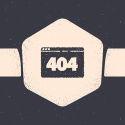 grunge page with a 404 error icon isolated on grey vector image