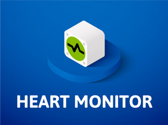 Heart monitor isometric icon isolated on color vector