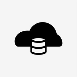 icon cloud system and storage database technology vector image