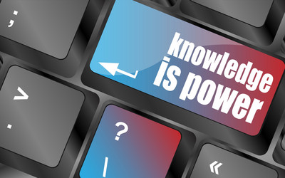 Knowledge is power button on computer keyboard key vector