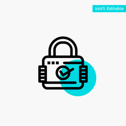 lock padlock security secure turquoise highlight vector