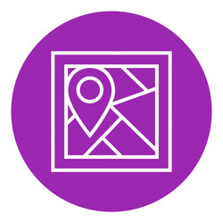 map with pointer line icon vector image