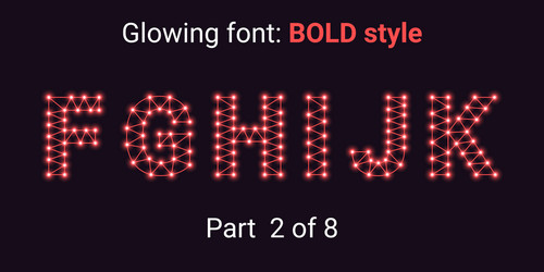red glowing font in the outline style vector image