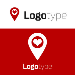 red map pointer with heart icon isolated on white vector image