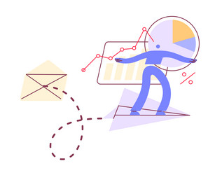 sending message business task man on paper plane vector