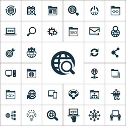 seo icons universal set for web and ui vector image
