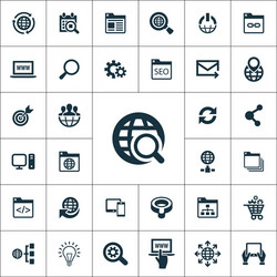 seo icons universal set for web and ui vector