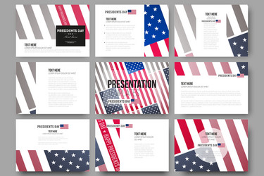 Set of 9 templates for presentation slides vector