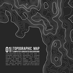 topographic map background with space for copy vector