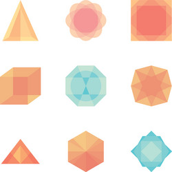 triangular and geometric shapes icon set flat vector