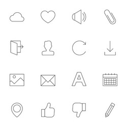 web interface outline icons vol 2 vector image
