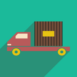 flat with shadow icon and mobile application car vector image