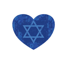 heart with the symbol of israel Vector Image