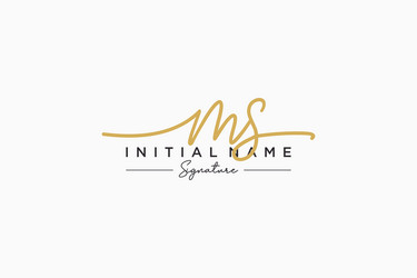 Initial ms signature logo template hand drawn Vector Image