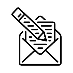 Line icon design of read or open email with notif vector