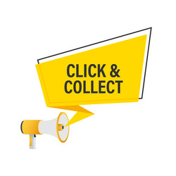 megaphone click and collect banner flat style vector image