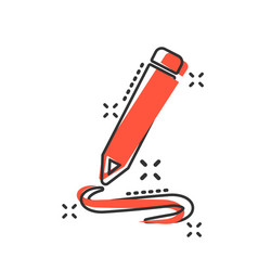 pencil notepad icon in comic style document write vector image