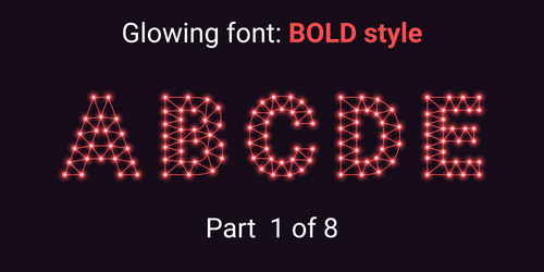 red glowing font in the outline style vector image