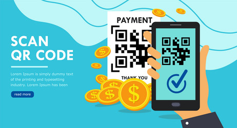 scan qr code with smartphone landing page vector image