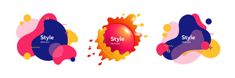 set of layered colorful blobs vector image